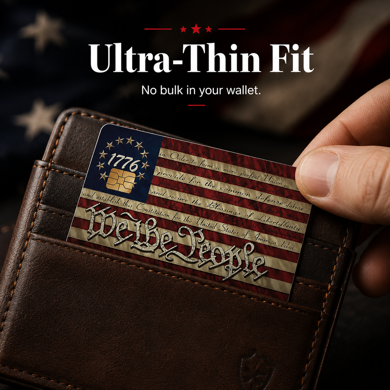 Patriotic card skin lifestyle display