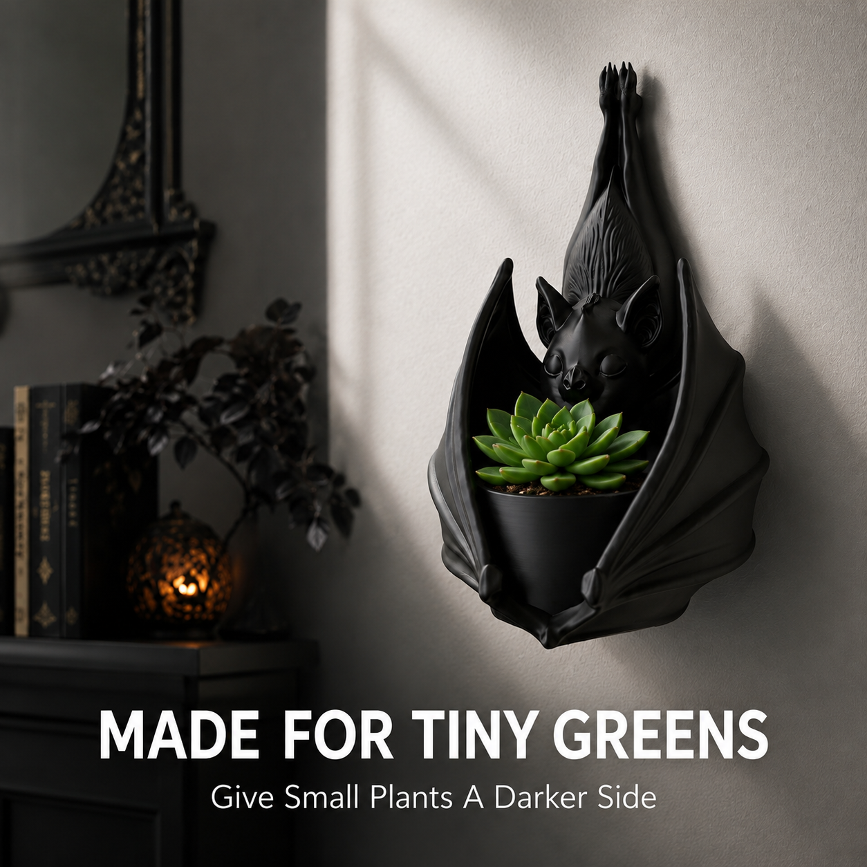 Bat planter dimensions and full packaging overview