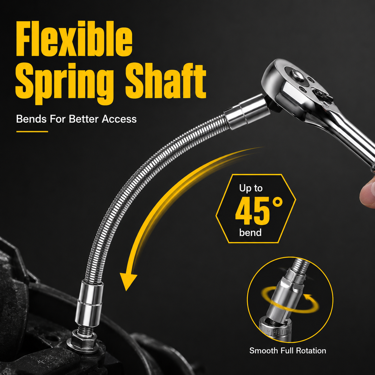 Flexible socket extension sizes
