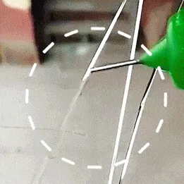 Glass crack repair fluid penetrating and restoring visibility animation