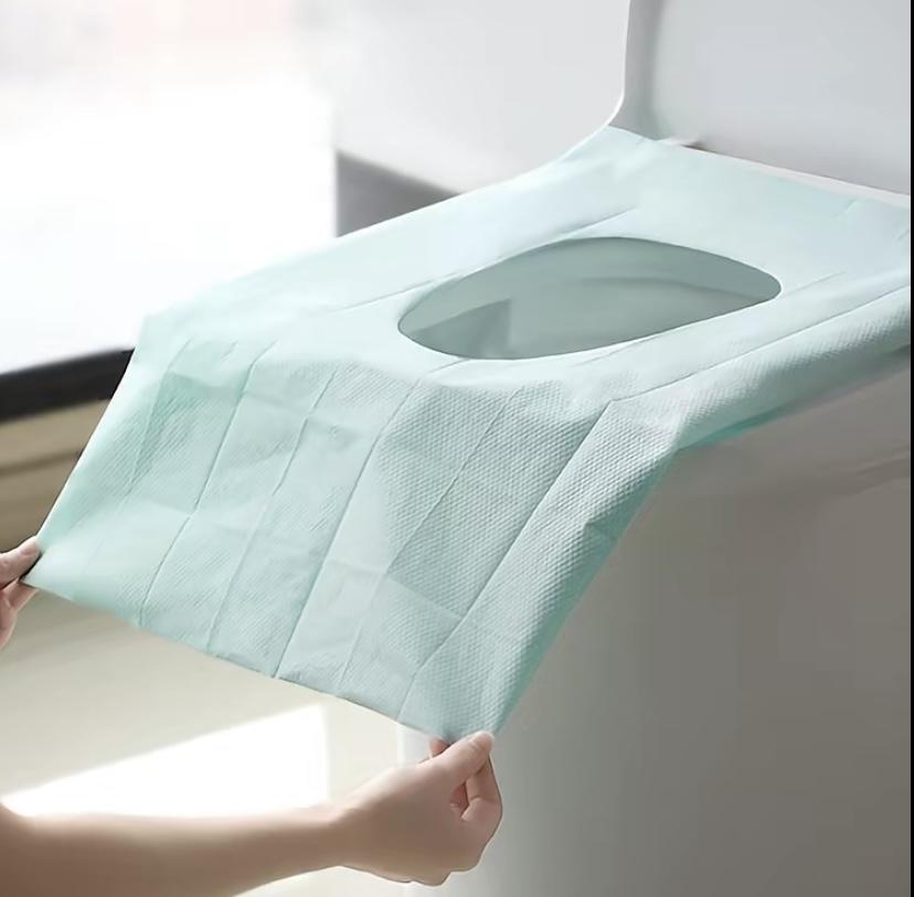 Disposable Toilet Seat Covers (10/20/30-Pack), 16x24in Waterproof Portable Non-Slip Individually Wrapped Bathroom Hygiene Essentials