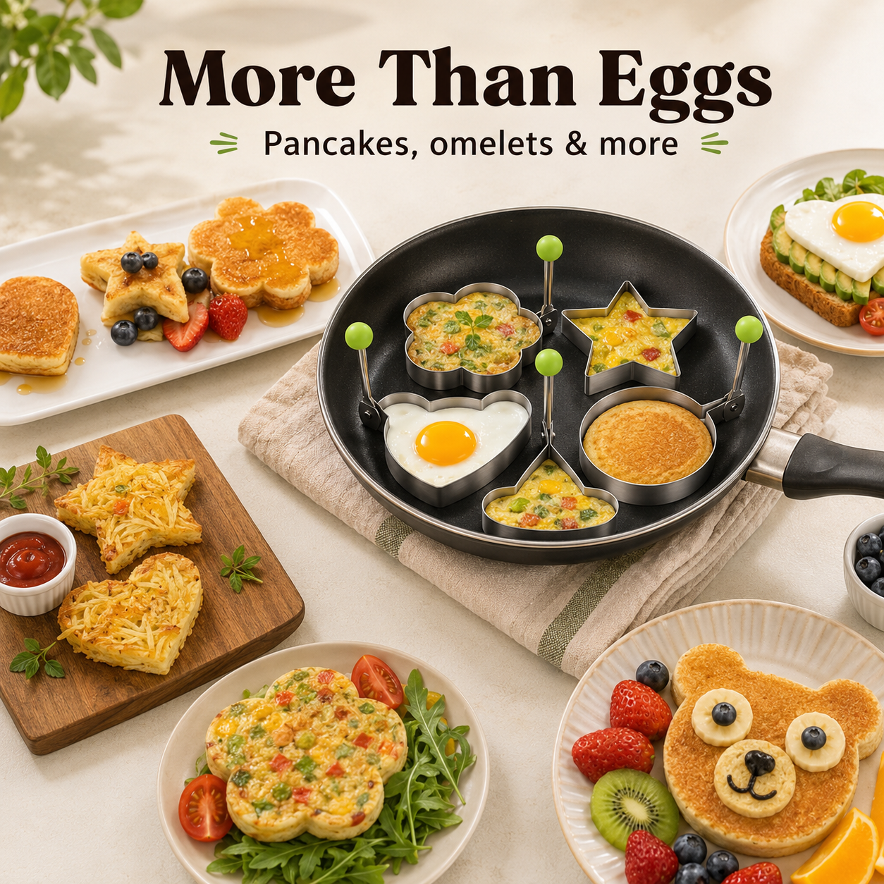 Reusable cute breakfast egg mold set for home cooking