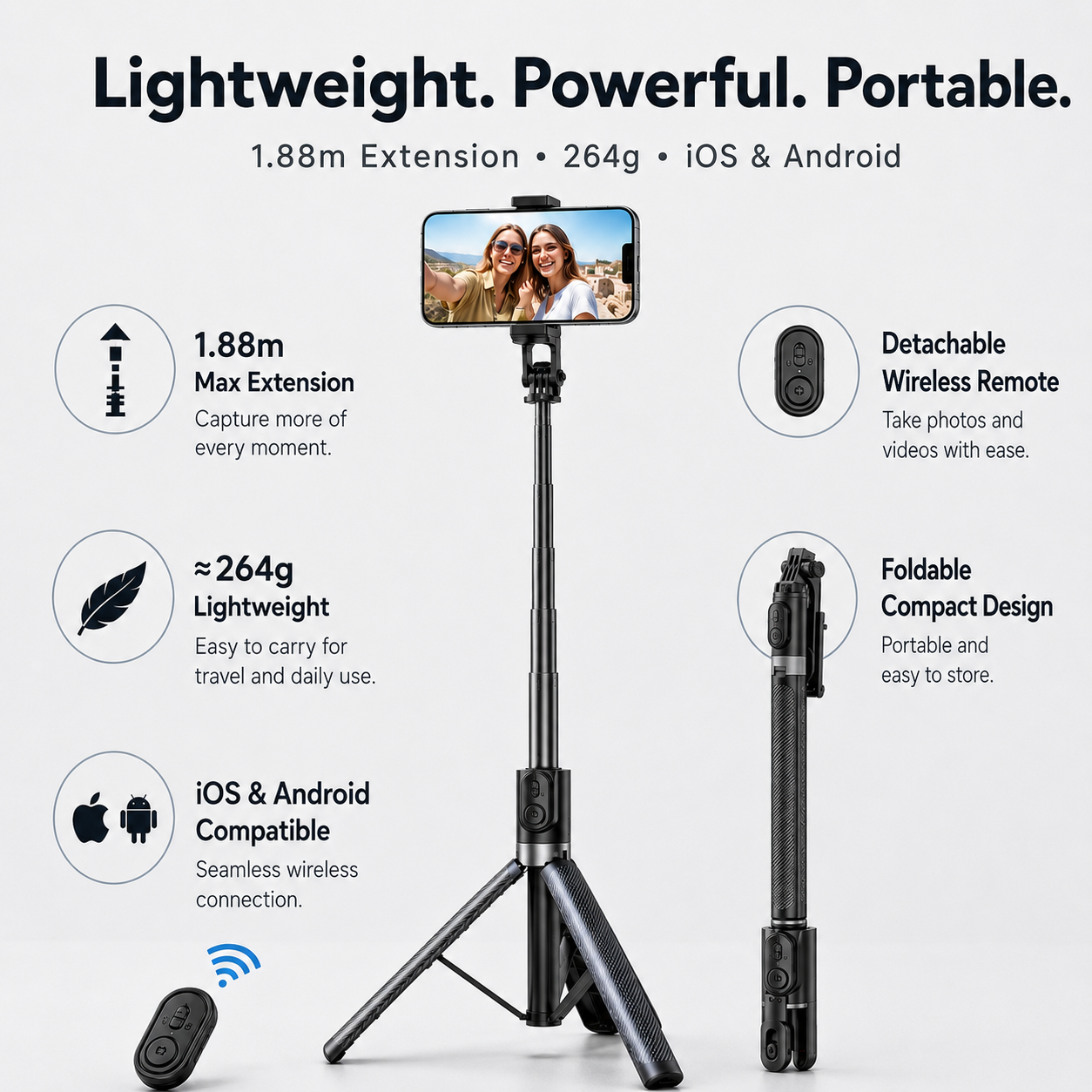 360 degree phone clamp rotation and 1/4 expansion interface