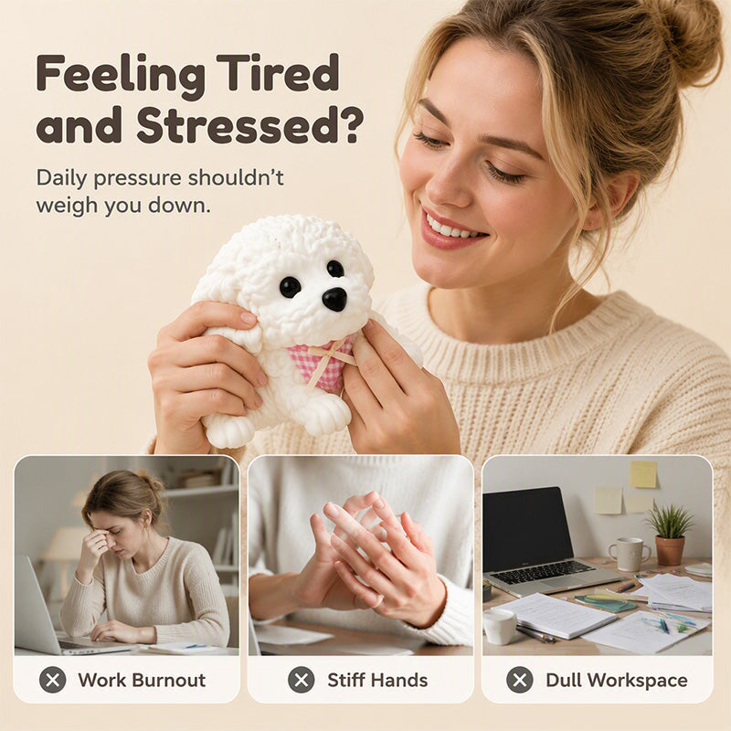 Squishy Teddy Dog for desk breaks and tactile play