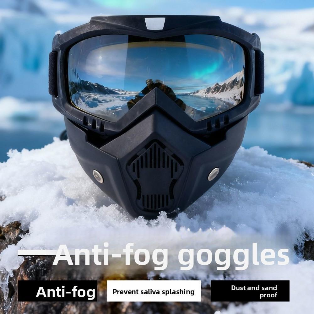 Full Face Protection Mask with Anti-Fog Goggles – Windproof Dustproof Tactical Mask for Outdoor Cycling, Motorcycle Riding, Sandstorm Protection, Breathable Sports Face Cover