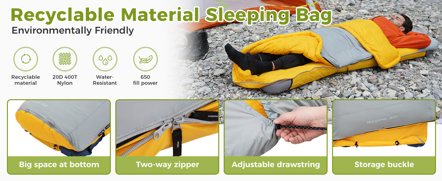 ATEPA BULWARK 300 Down Sleeping Bag-Envelope With Hood