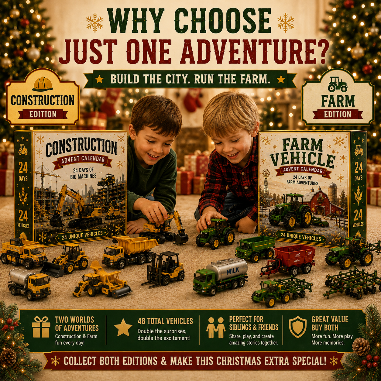Construction and Farm Advent Calendar Bundle