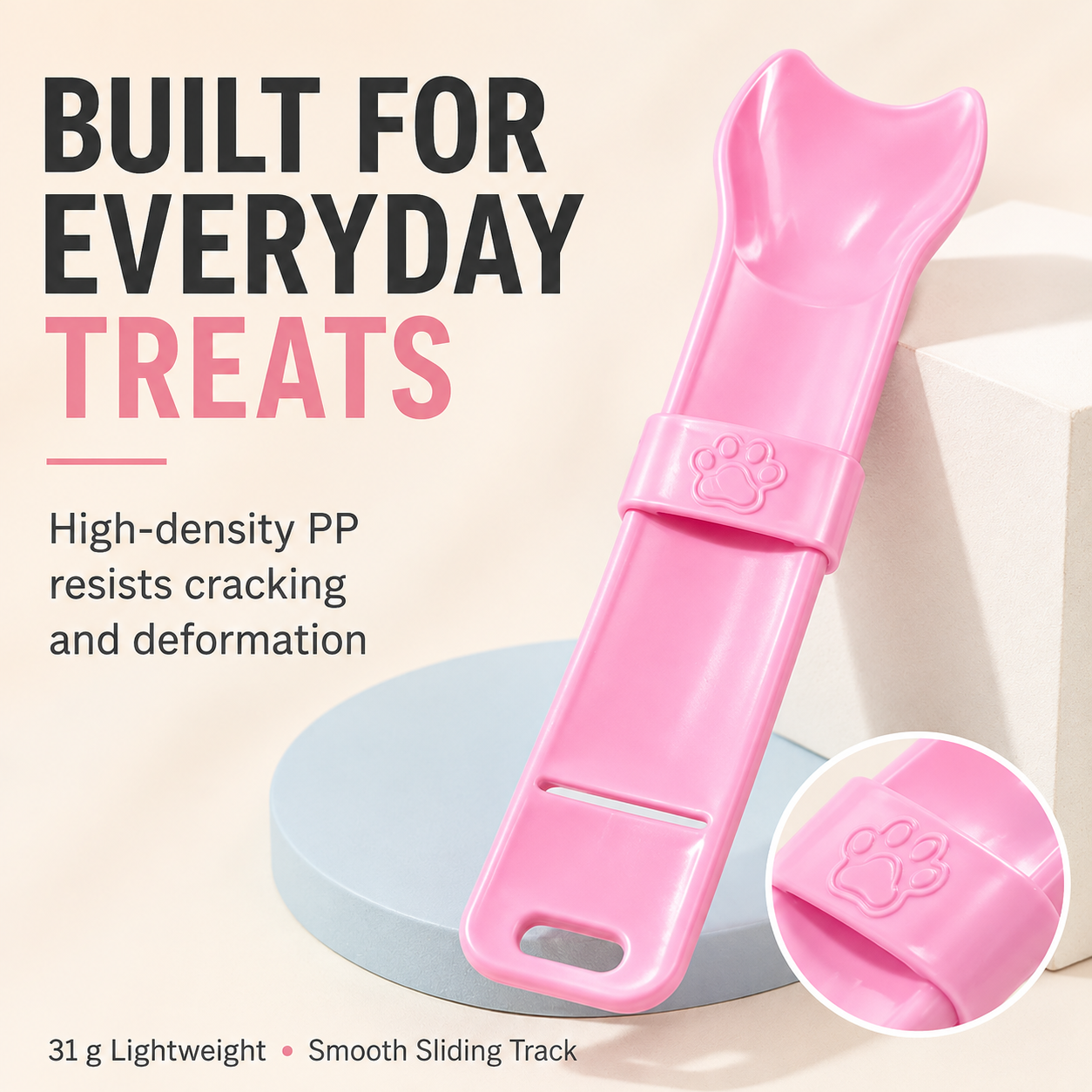 Paw-print slider and cat strip feeder construction details