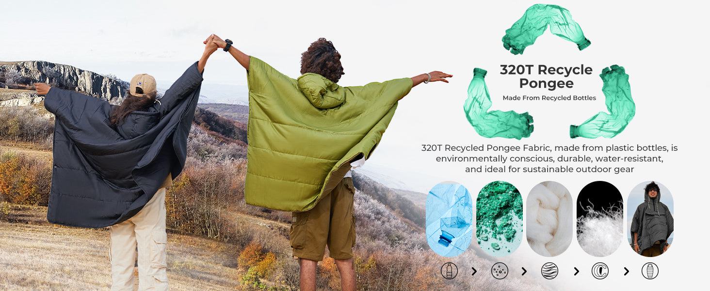 KingCamp Camping Wearable Blanket Poncho