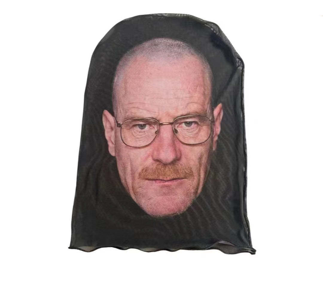 3D Mask Realistic Mask Role Playing Prop Fun Black Mesh Headset Halloween Funny