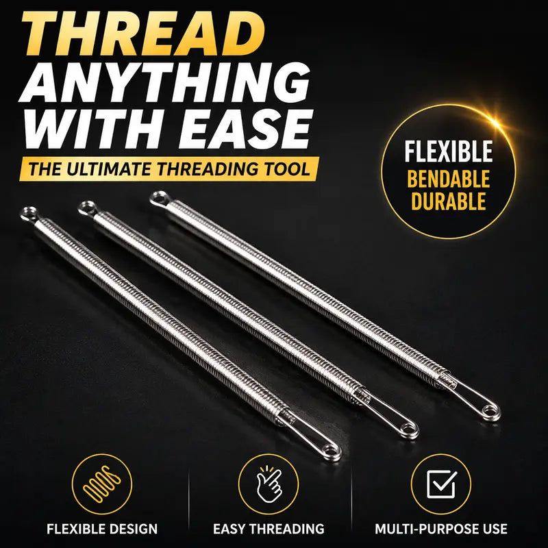 Flexible drawstring threader repairing hoodie and pants drawstrings