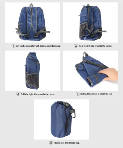 35L Day Pack, Low Vis Foldable Water-Repellent Backpack