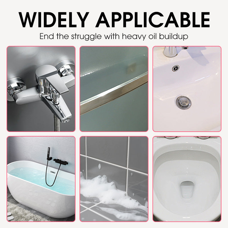 Multi-surface bathroom cleaner for glass tiles mirrors faucets and toilets