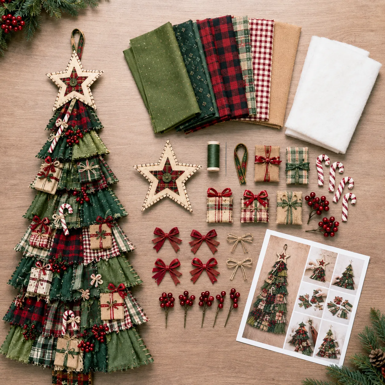 Full DIY patchwork kit materials fabric supplies and needle