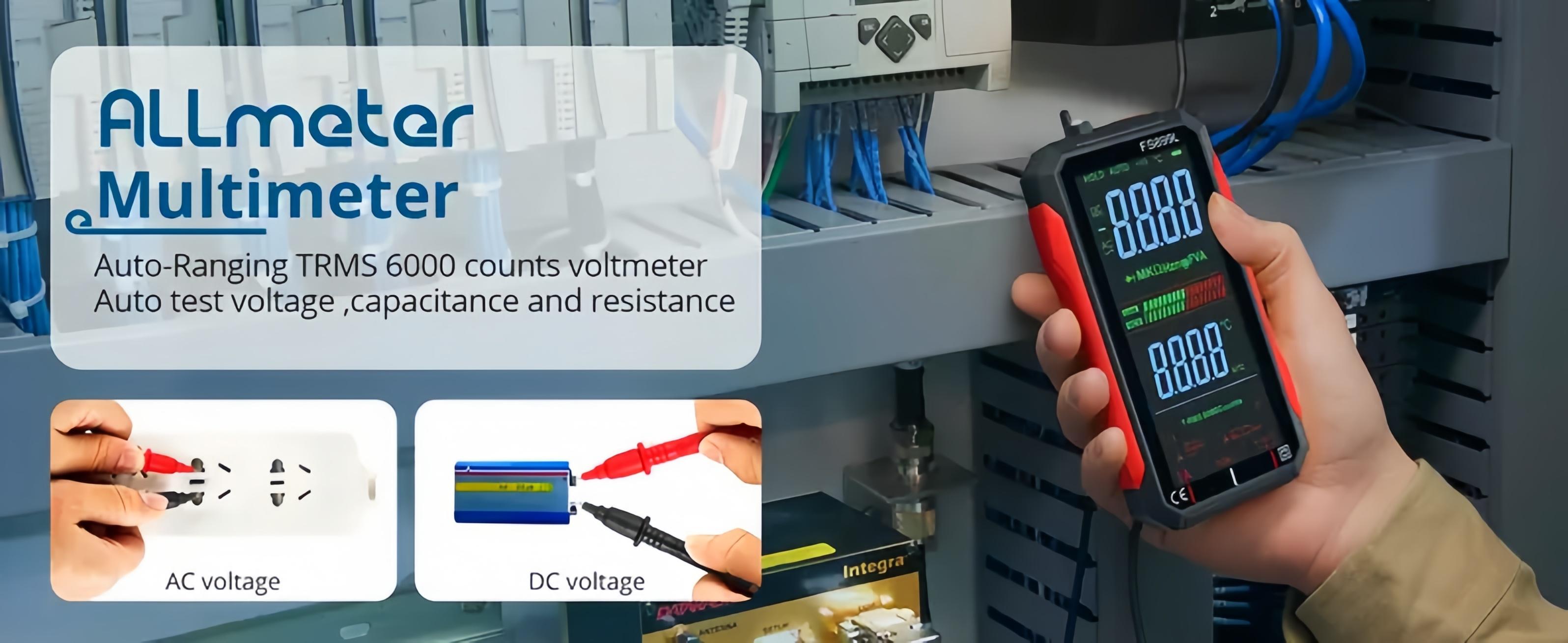 Fully Automatic True RMS (TRMS) 6000 Count Digital Voltmeter - A reliable voltage tester suitable for home, automotive, and industrial applications; a professional electrical tool.