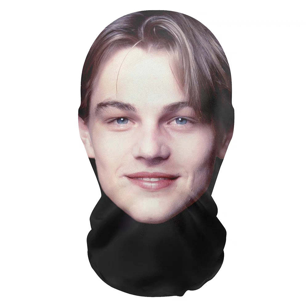 3D Mask Realistic Mask Role Playing Prop Fun Black Mesh Headset Halloween Funny