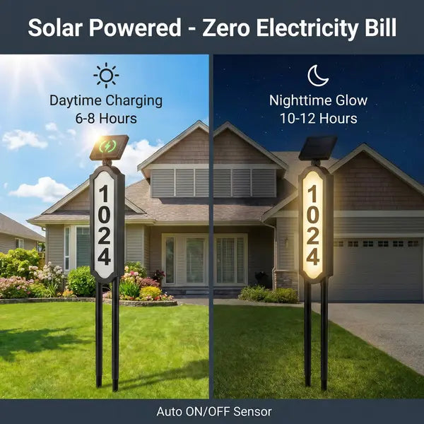 Solar address light charging during the day and glowing at night