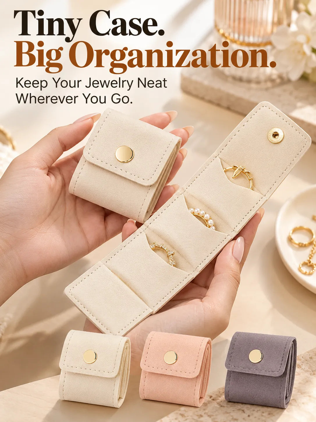Multi-section jewelry storage organizer