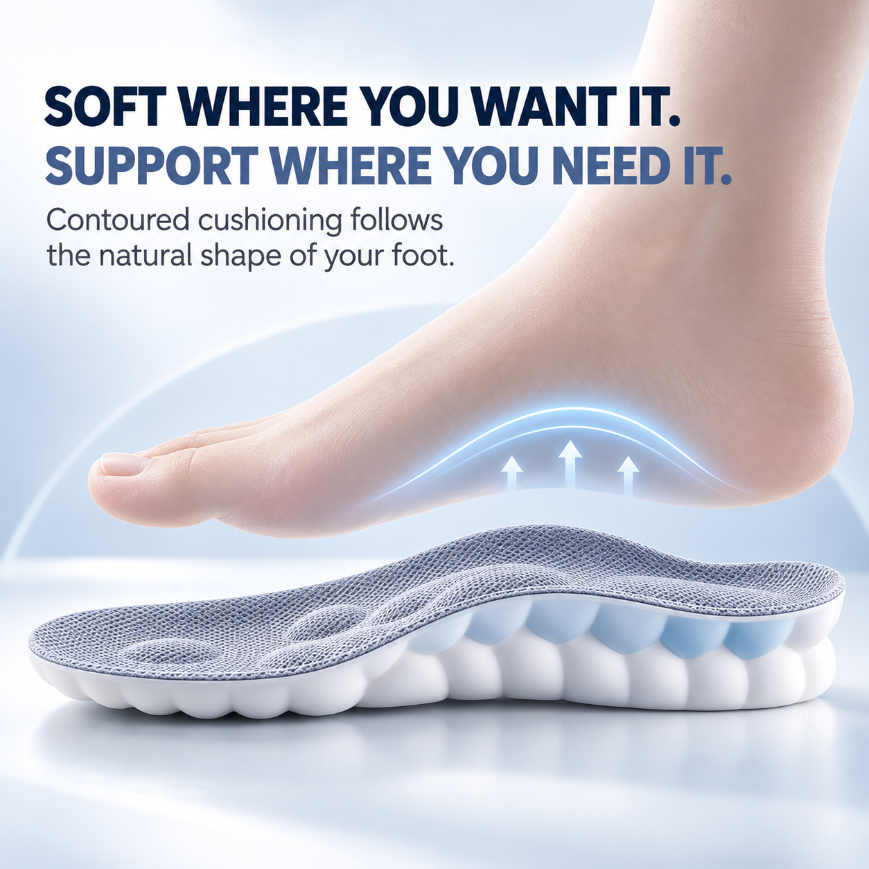 Contoured arch support insole