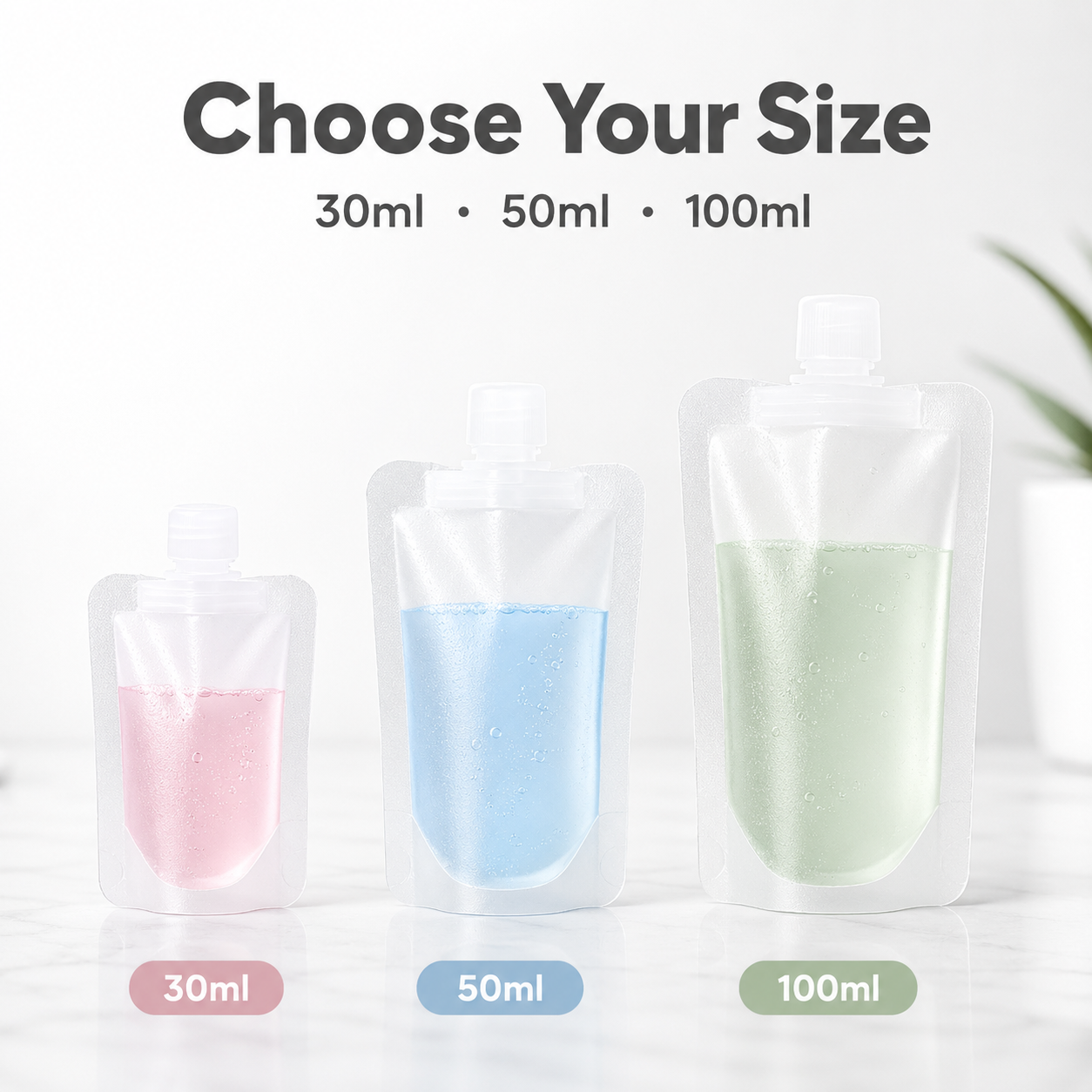 30ml 50ml 100ml liquid squeeze pouches main preview