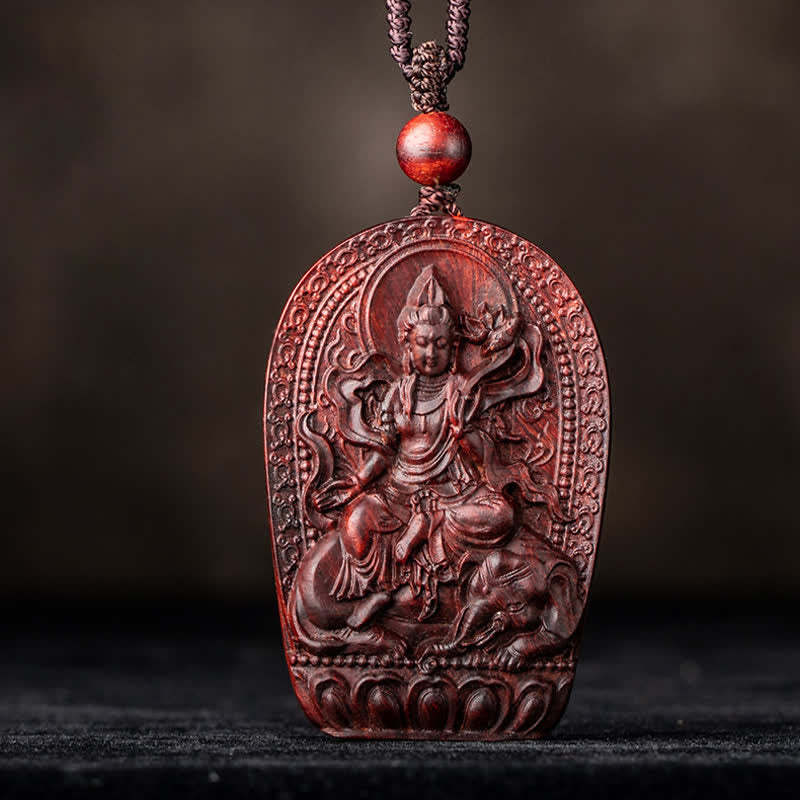 Chinese Zodiac Natal Buddha Small Leaf Red Sandalwood Lotus Protection