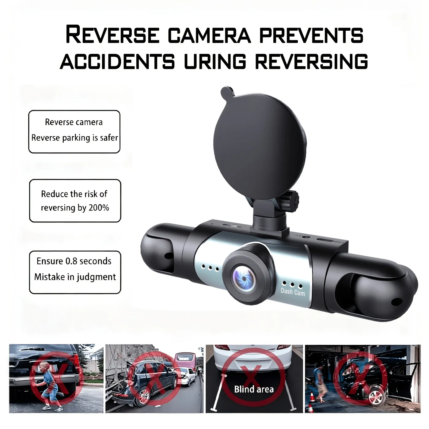 Flexible dash camera monitoring for interior and exterior vehicle coverage