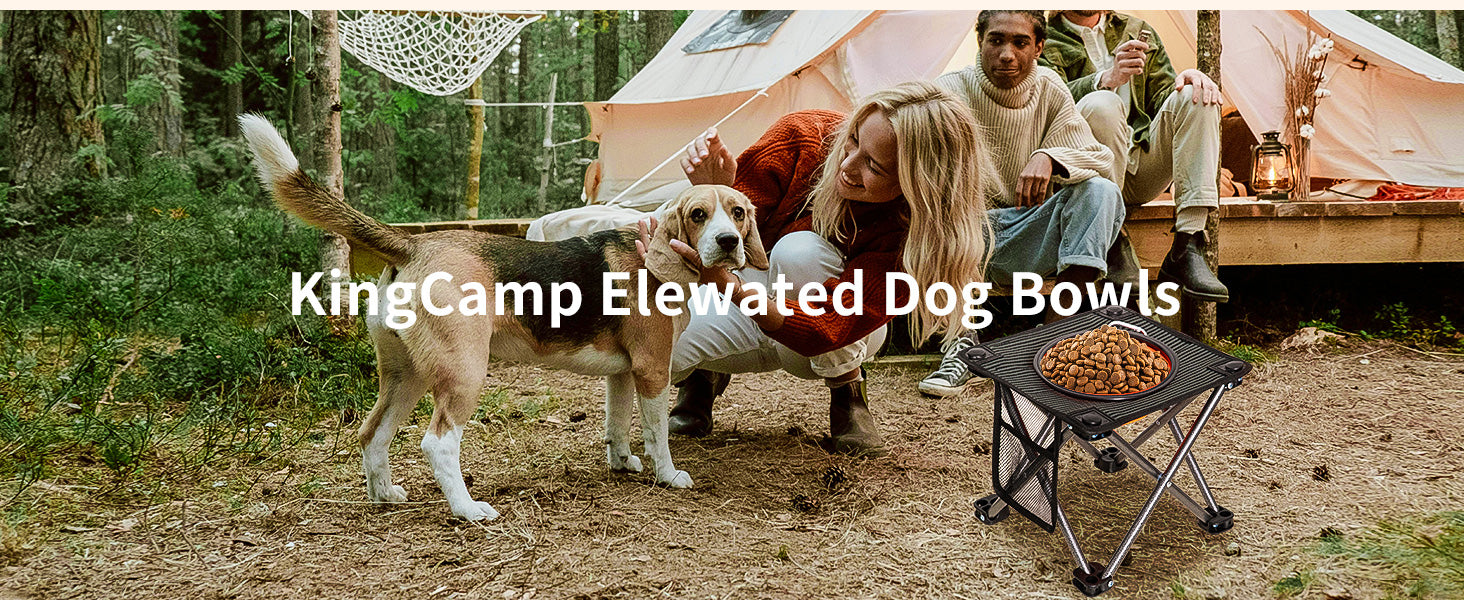 KingCamp 4 Height Adjustable Raised Dog Bowl