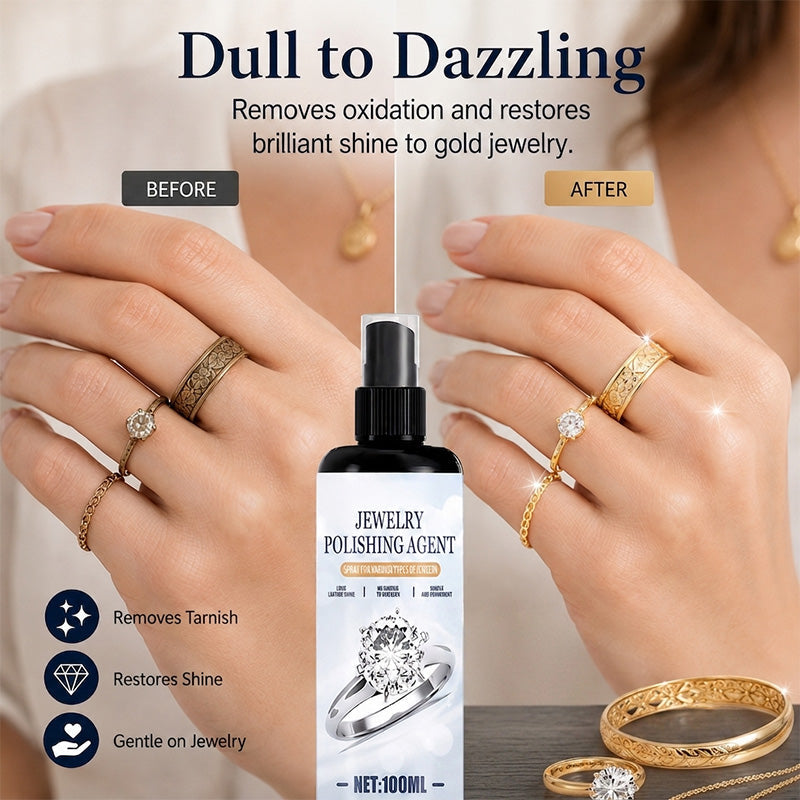 Jewelry cleaner spray specification 100ml colorless liquid package includes sponge