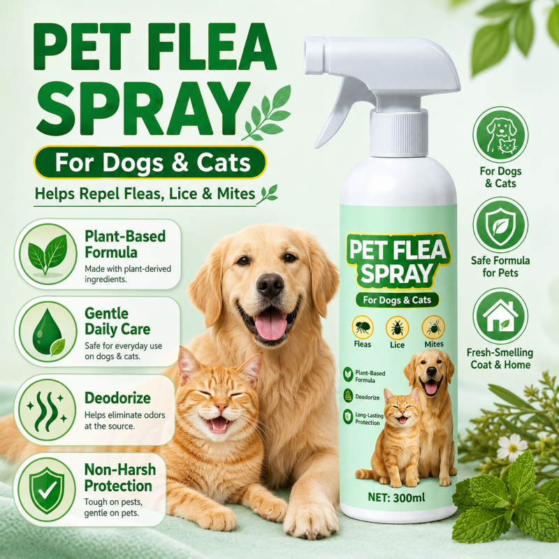 Plant based pet flea spray botanical formula