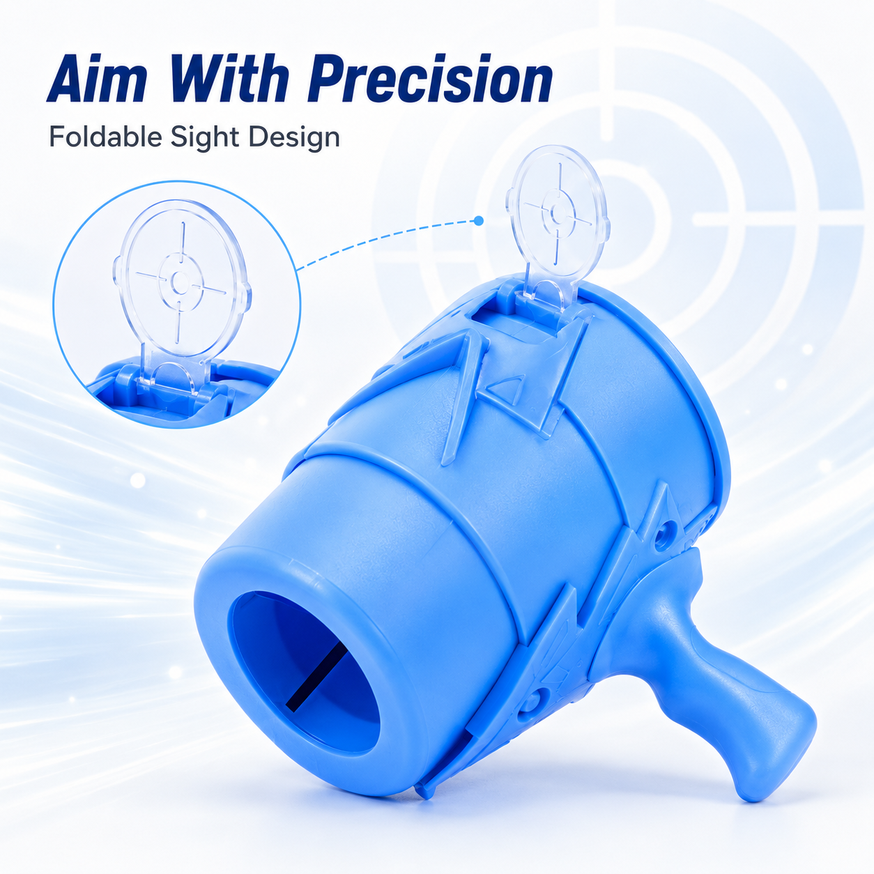 Hand pulling back elastic air membrane ring close up