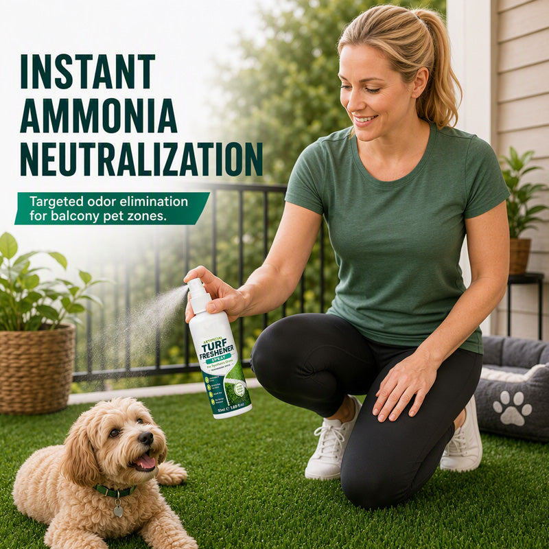 Artificial turf deodorizer for pet urine and ammonia odors