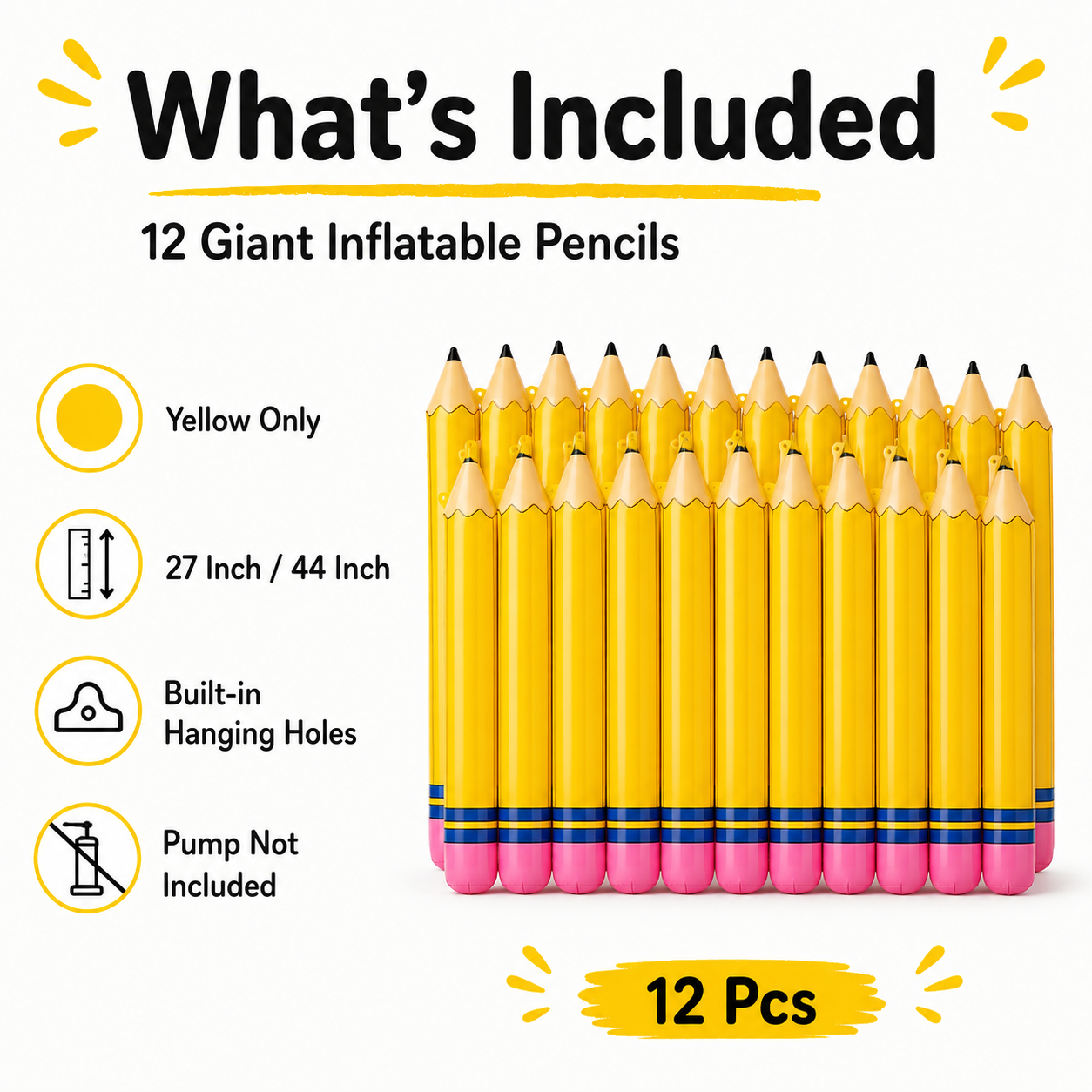 Giant inflatable pencil package information
