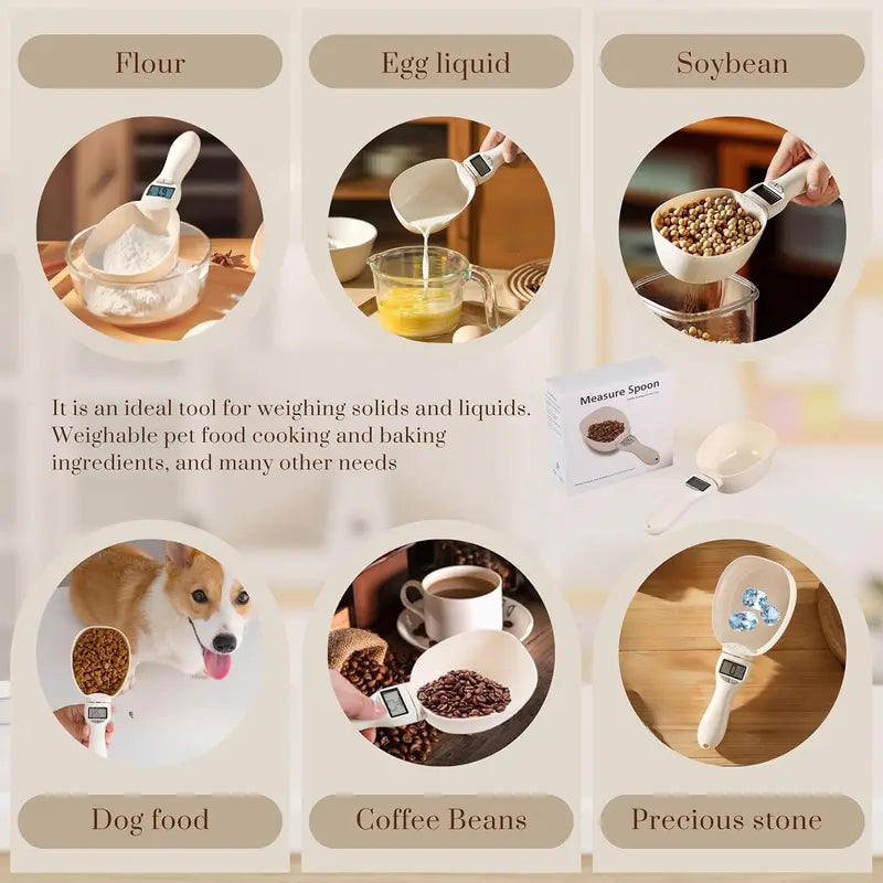 Digital measuring spoon for flour and baking