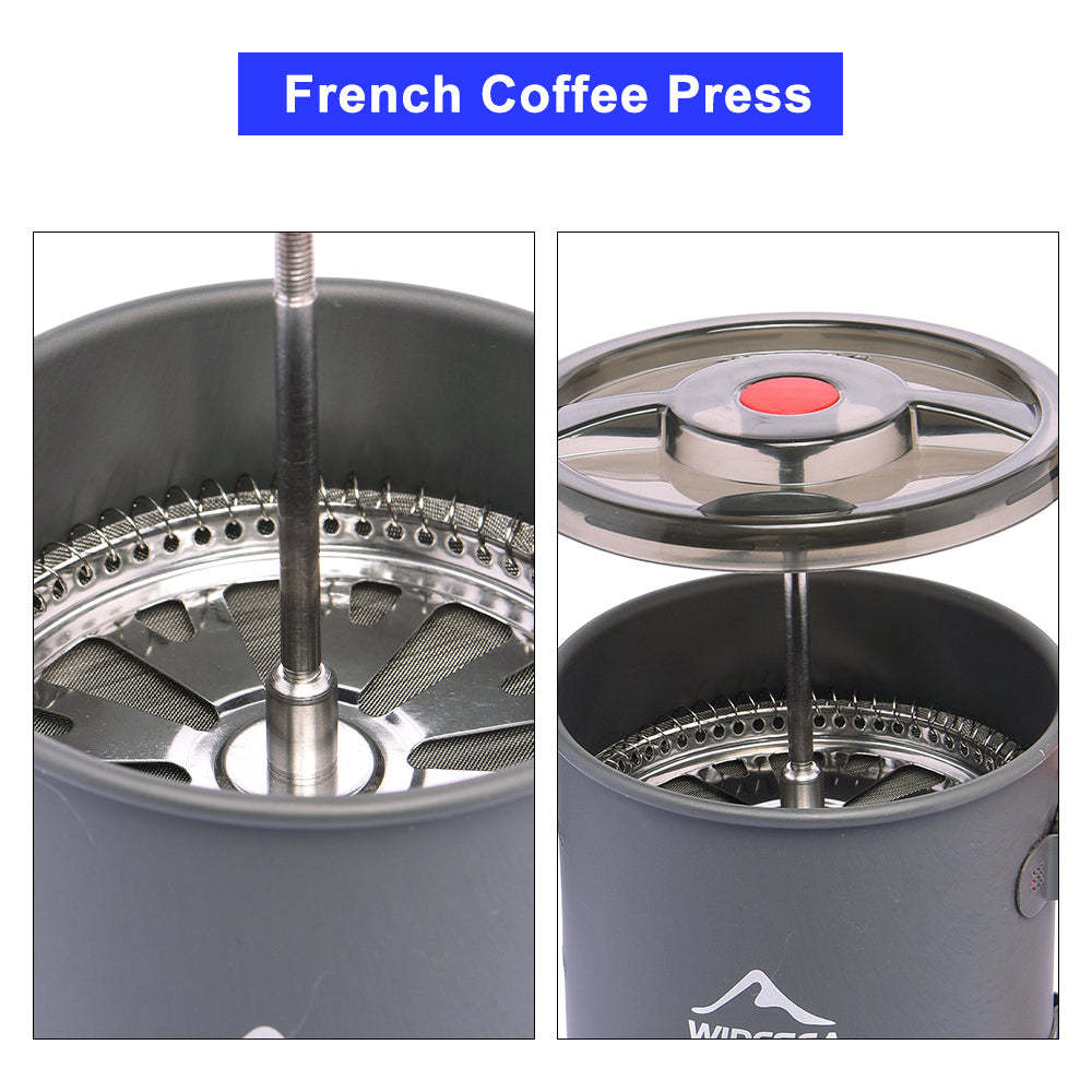 Camping Aluminum Coffee Pot with French Press 750ML