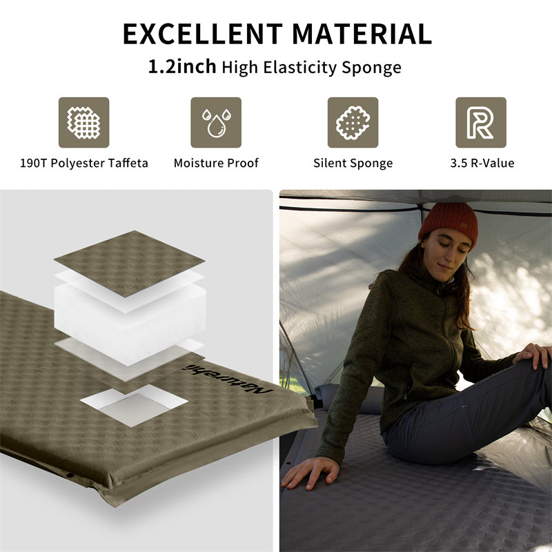 Naturehike D01 Auto Inflatable Mattress with Built-in Pillow EU