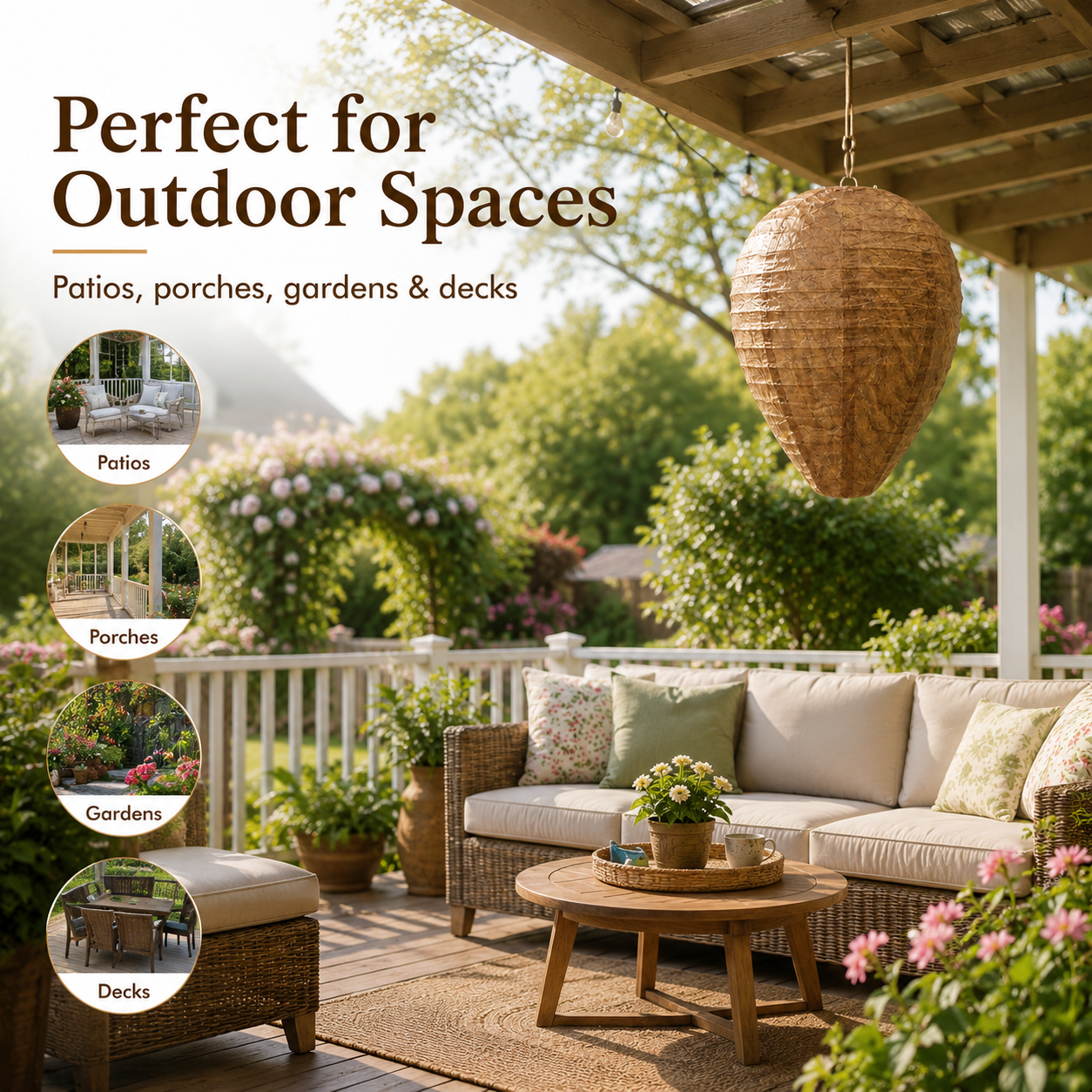 Reusable foldable wasp nest decoy for outdoor living