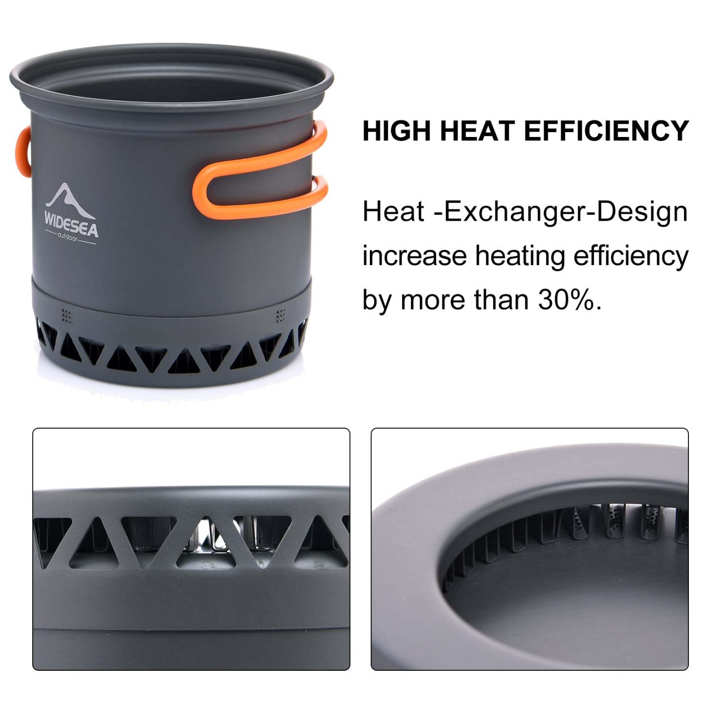 Camping Aluminum  Pot 1 Person with Heat Exchanger