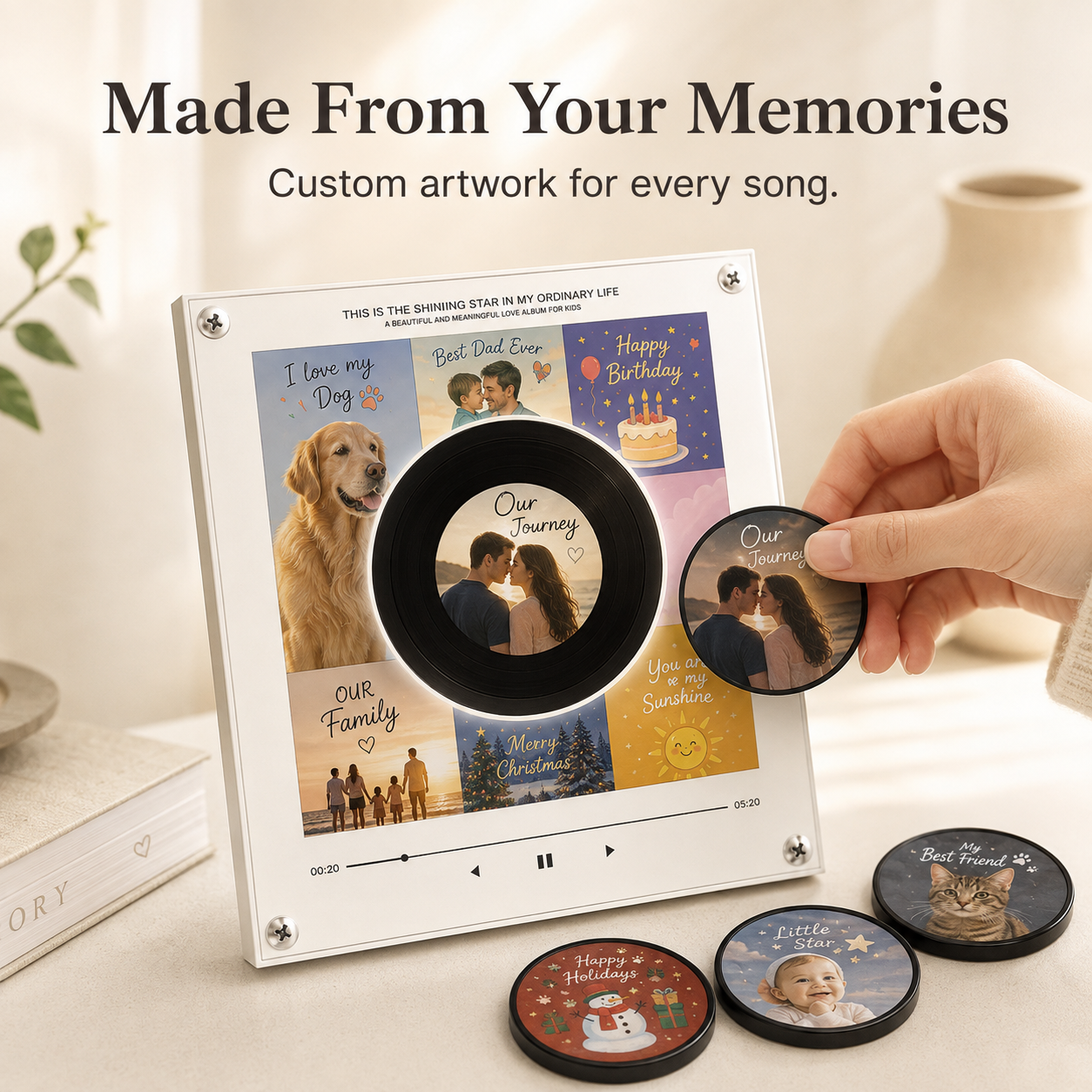 Playing favorite songs with custom disc covers