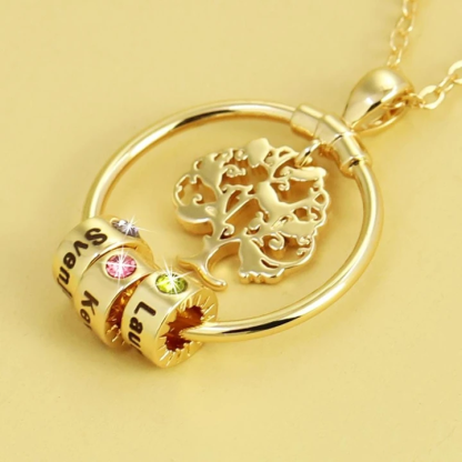 Best Gift Personalized Family Tree with Name Charms Necklace