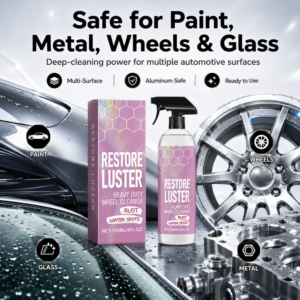 Car care cleaning spray application
