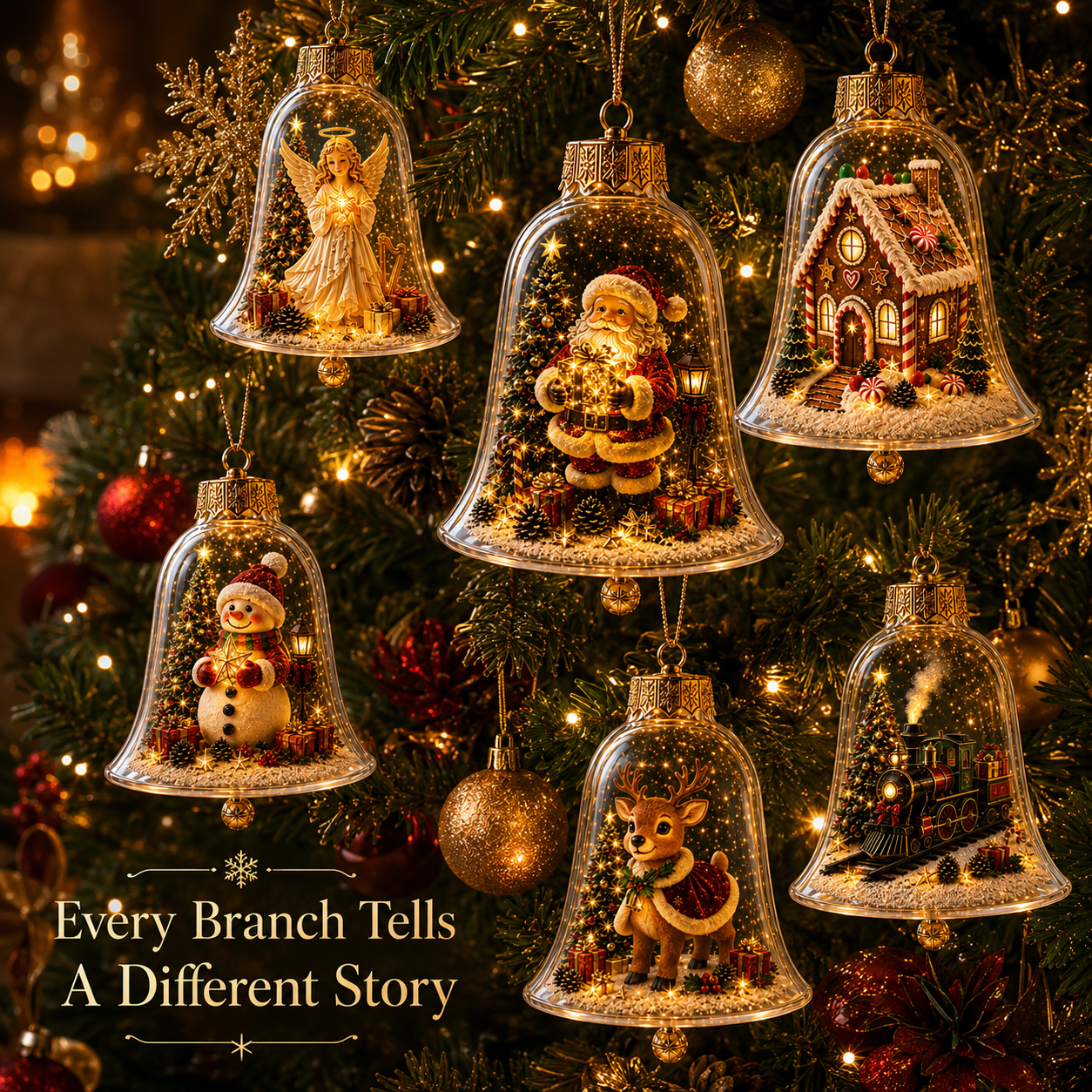 Hand holding bell ornament showcasing delicate size and craftsmanship