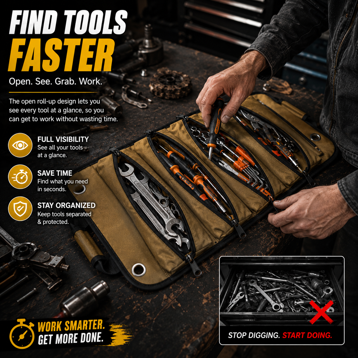 Tool roll bag gift idea for men