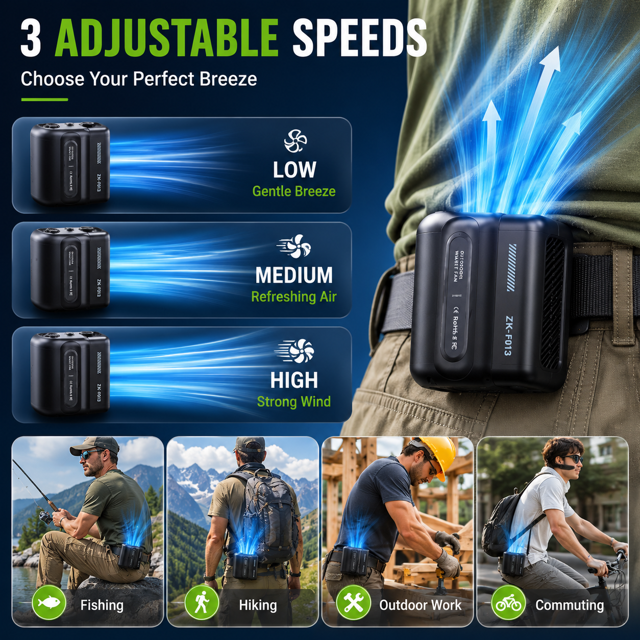 Clip on portable fan