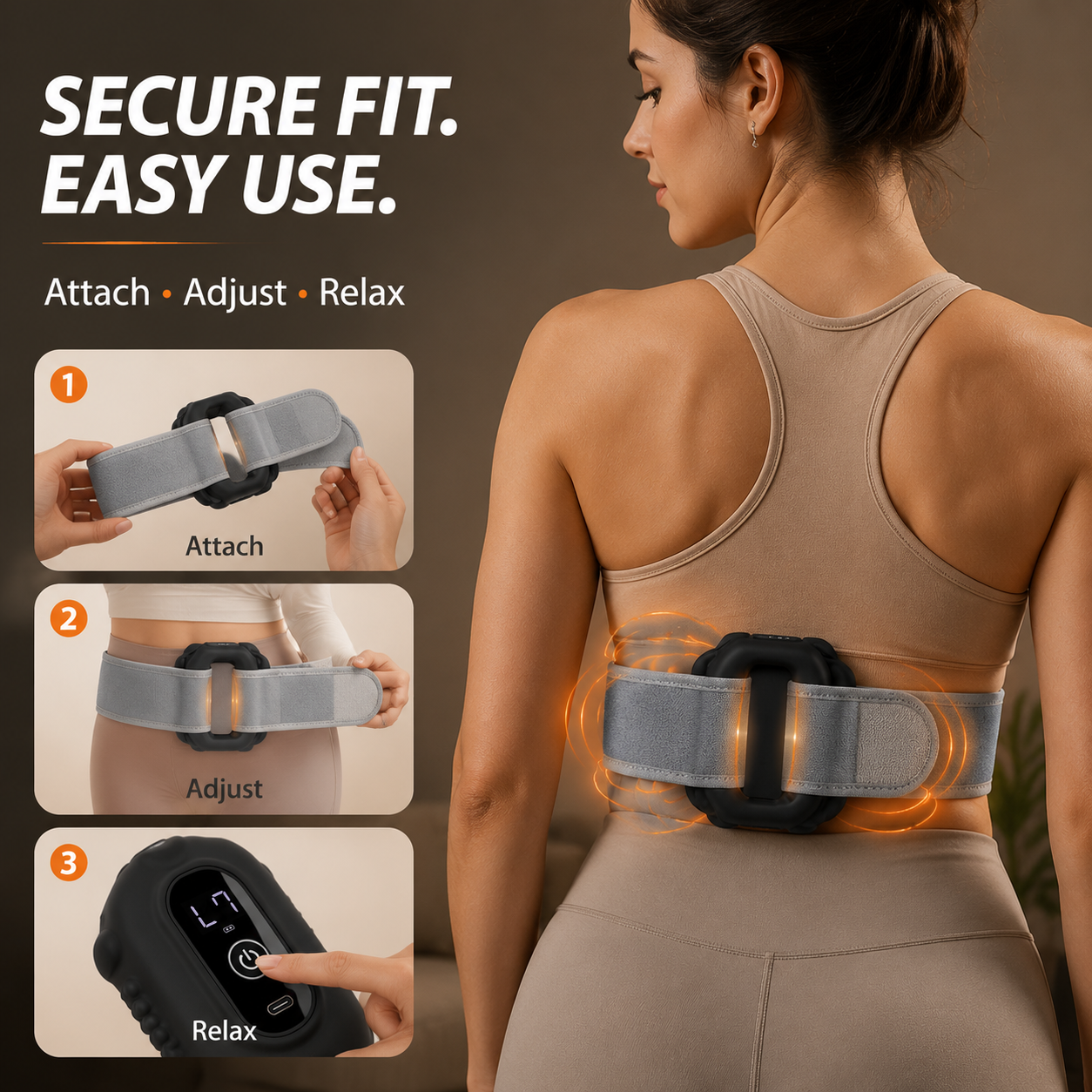 Complete massage device package kit with strap cable and manual