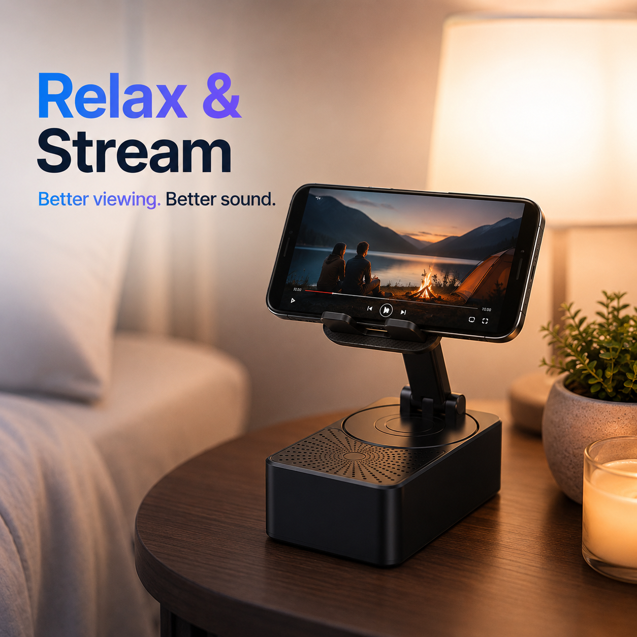 wireless phone holder speaker for kitchen and home