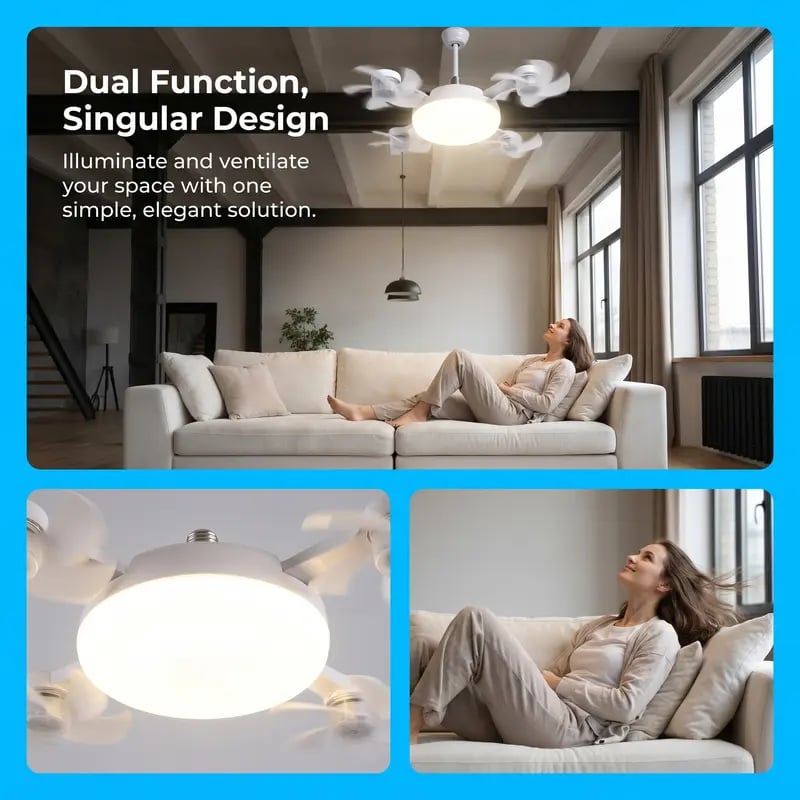 Quiet motor design of ceiling fan light