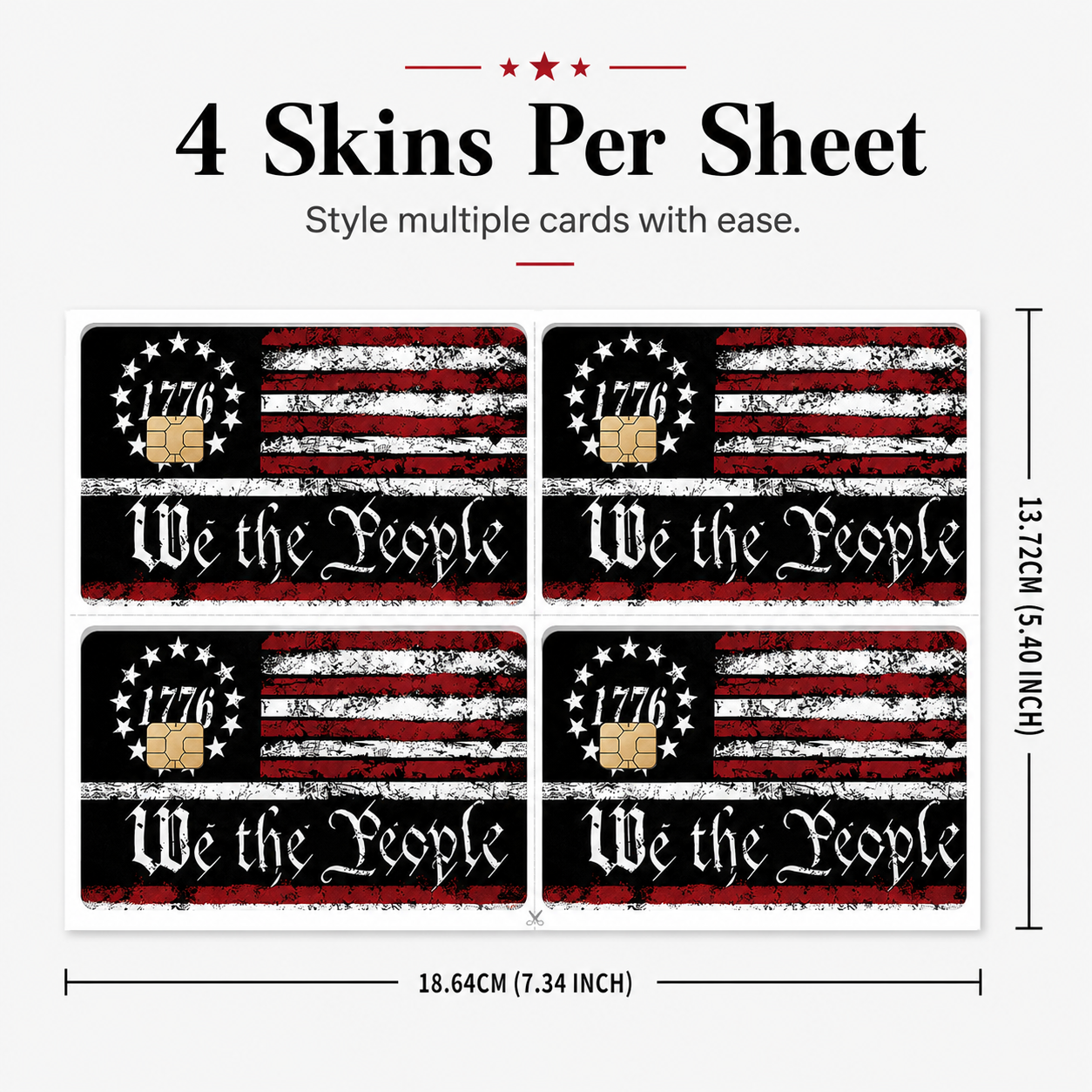 Bold patriotic credit card skin design