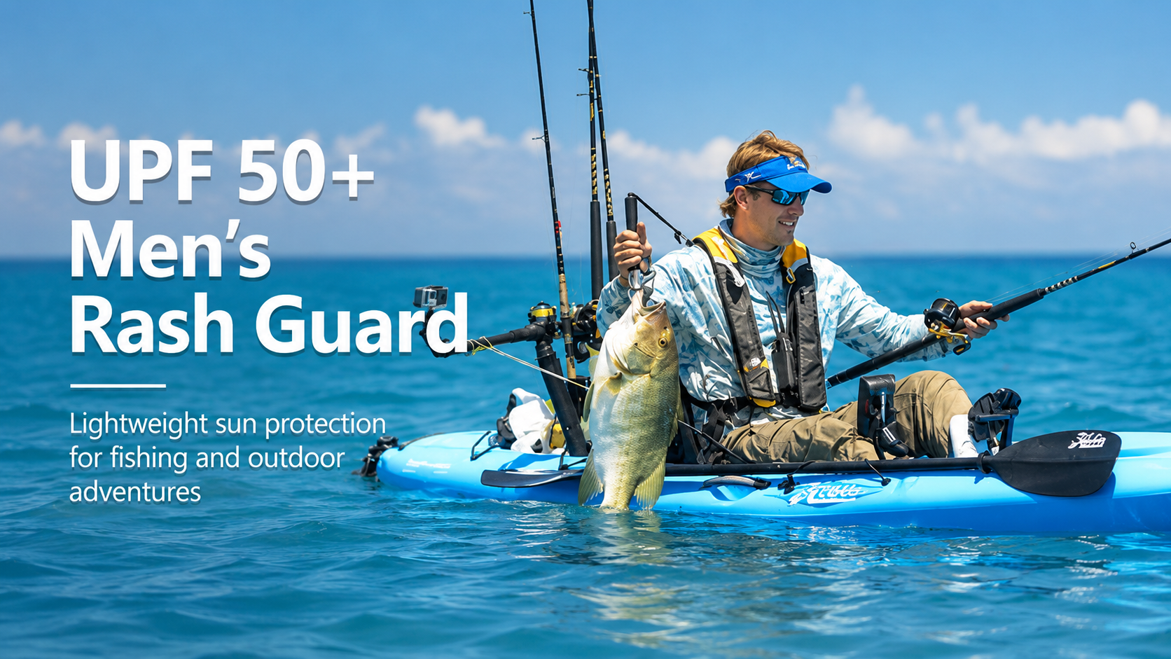 UPF 50 outdoor hoodie product display