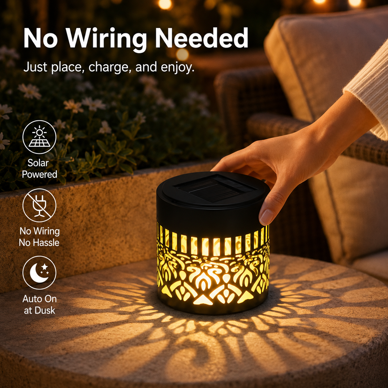 Solar garden light display