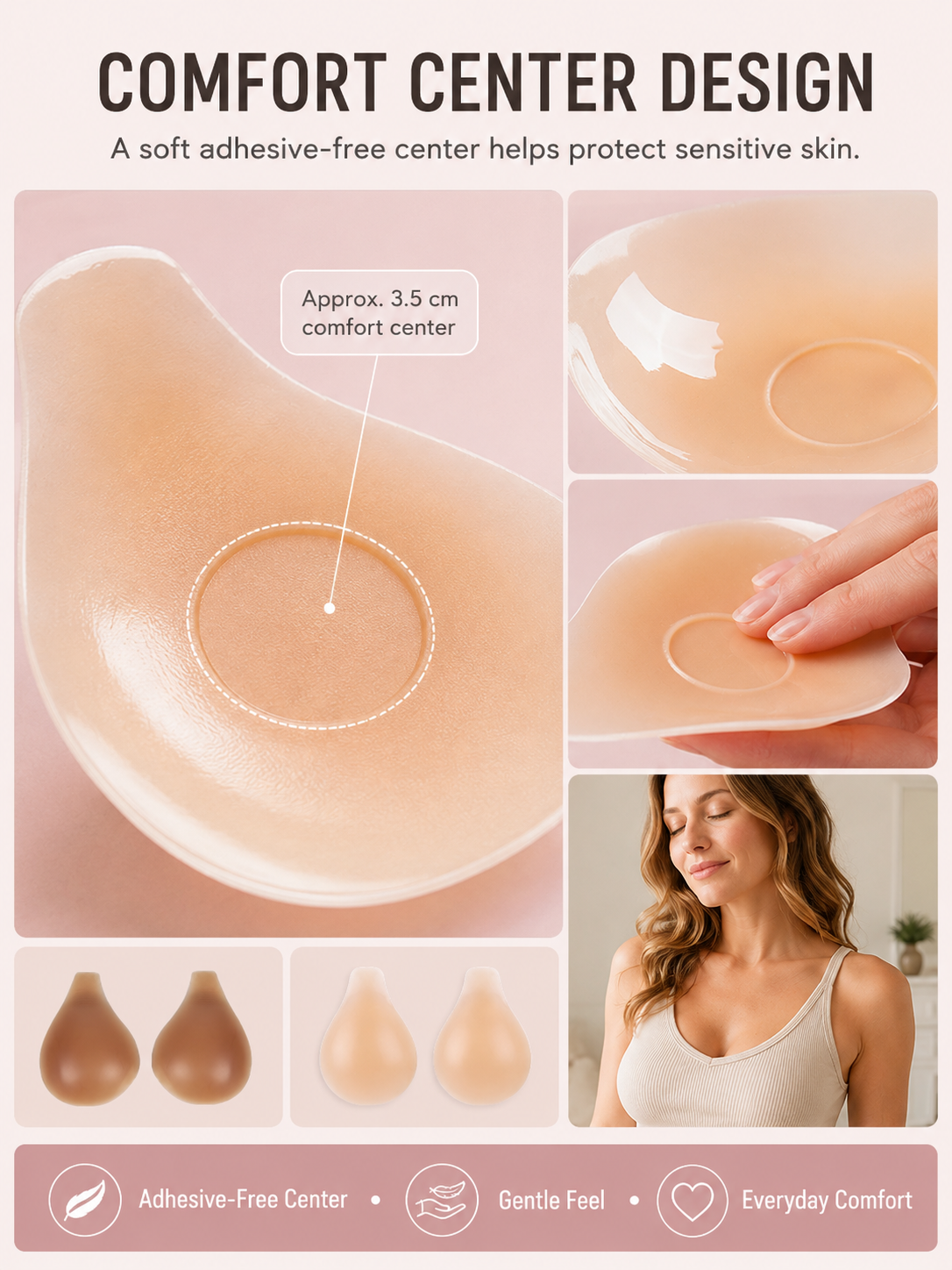 Adhesive-free Nip Nook center protection
